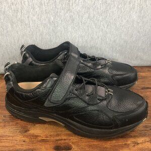 Dr. Comfort Winner‎ Men Size 12 Diabetic Hook Loop Black Leather Shoes Sneakers